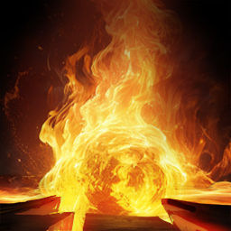 Flames burn
